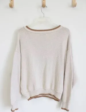 American Eagle Beige Argyle Knit Sweater | thumbnail 3