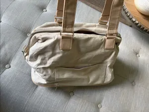BEIS Beige Canvas Weekender Carry-On Overnight Travel Tote Bag Read Description thumbnail 6