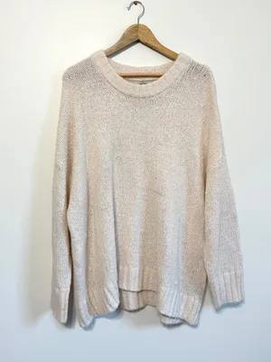 NWT aerie oversized cream sweater size medium pullover sweatshirt NEW thumbnail 2