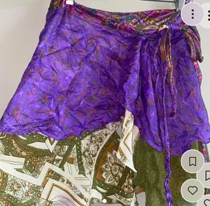 vintage silk wrap skirt made in india thumbnail 1