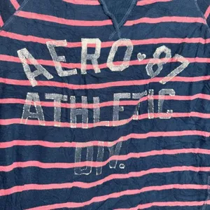 AEROPOSTALE Long Sleeve Striped Sweatshirt Crew Tee Shirt Pink Blue Small thumbnail 3