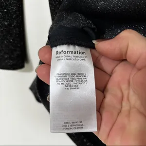 Reformation Jaelynn Knit Dress in black silver sparkle size L thumbnail 5