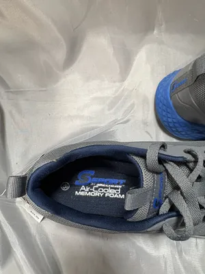 Skechers men’s gray and blue athletic shoes thumbnail 7