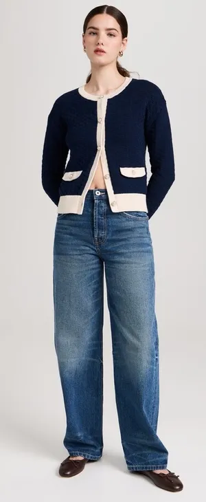 525 contrast trim trophy cardigan  thumbnail 1