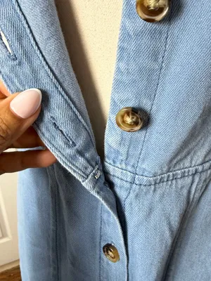 BCBGMAXAZRIA V-Neck Light Denim Jumpsuit thumbnail 8