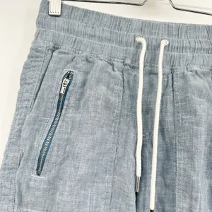 Athleta Womens Chambray Blue Cabo Linen Wide Leg Coastal Beach Travel Pants‎ 0 thumbnail 3