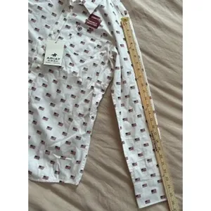 Ariat Real Kirby Stretch Shirt Womens Medium White American Flag Print NWT thumbnail 7