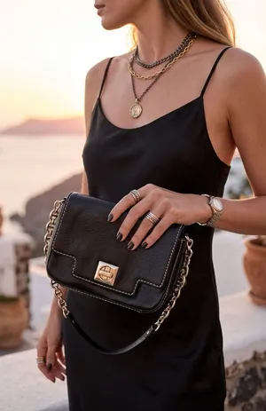 Kate Spade  Iconic Turnlock Gold Chain Handle Mini Bag Handbag  Black Leather thumbnail 1