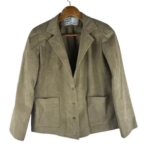 Vintage Samuel Robert by Peter Hatsi Androu Womens 6 Tan Suede‎ Button Up Blazer thumbnail 1