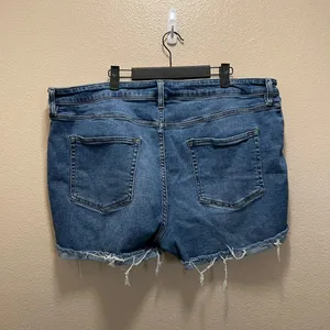 Ava & Viv Button Fly Denim Jean Shorts High Rise Cut Offs Plus Size 20W thumbnail 6