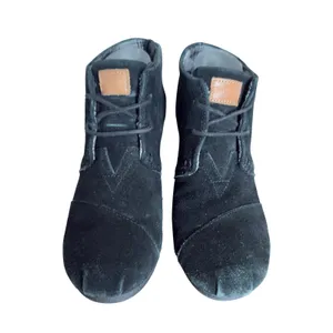 TOMS‎ Women's Desert Wedge Black Lace-Up Ankle Booties Black US 9 Suede thumbnail 2