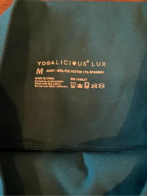 Yogalicious lux everyday shorts Teal Blue active stretch Womens size Medium M thumbnail 2