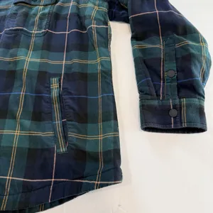 LL Bean Blue Plaid Fleece Lined Flannel Snap Shirt Jacket Shacket Women 1X thumbnail 5