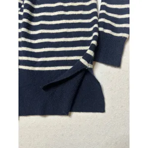 Madewell Navy White Striped Open Front Cardigan Sweater Merino Wool Alpaca S thumbnail 3