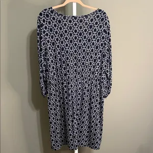 Perseption Concepts‎ Navy Geometic Patterned Dress 3/4 Sleeve XL thumbnail 7