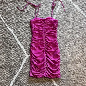 Jump Glitter Square Neck Ruched Dress Sz M thumbnail 2