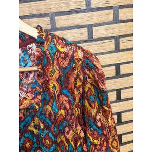 Cato‎ Multi Color Crochet Top Size Large thumbnail 4