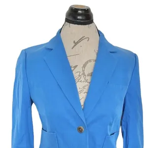J.Crew Womens Blue Blazer Tailored Classic Career Office Jacket Preppy Sz Medium thumbnail 6