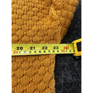 Love Hanna Pointelle Knit Sweater Women’s Size Small Mustard Yellow Gorp Nature thumbnail 6