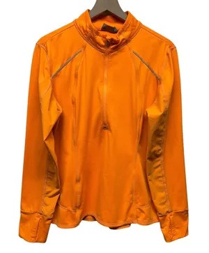 Athleta 1/2 Zip Pullover Women‎ XL Orange Long Sleeve Athletic Workout Running thumbnail 1