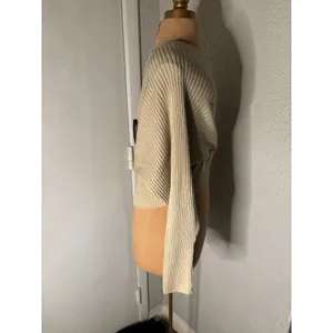 PrettyLittleThing Stone Wrap Off Shoulder Jumper Sweater M NEW Cozycore Comfy thumbnail 3