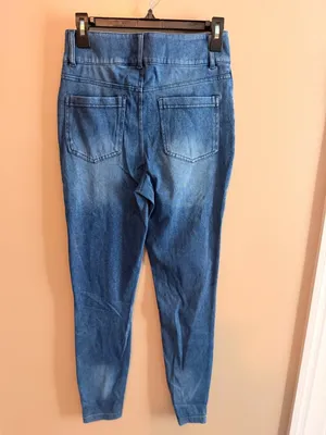 Halara S Womens High-Waist Stretch Skinny Jeans With Button Detail - Size S - Bl thumbnail 7