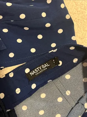Nasty Gal Navy & White Polka Dot Wide-Leg Jumpsuit Set thumbnail 4