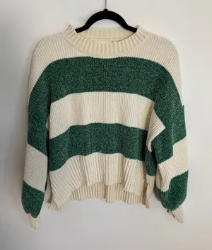 Altar'd State Green Striped sweater size medum thumbnail 1