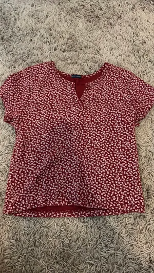Brandy melville top red floral thumbnail 2