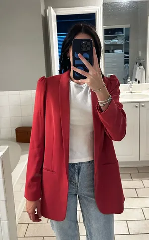 Express pink blazer thumbnail 1