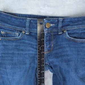 American Eagle Slim Boot Jeans Women 2 Long Blue Stretch Low Rise Y2K Distressed thumbnail 10