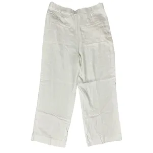 Abercrombie & Fitch NWT 28 White Wide Leg High Rise Linen Sloane Trousers Pants thumbnail 6