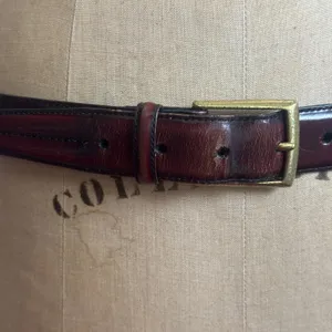 Vintage Y2K Brighton Womens 34 Brown Leather Gold Buckle Equestrian Western Belt thumbnail 2