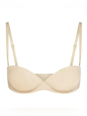 SKIMS ULTIMATE NWT Strapless Push-Up Bra Sand color, 34C thumbnail 3