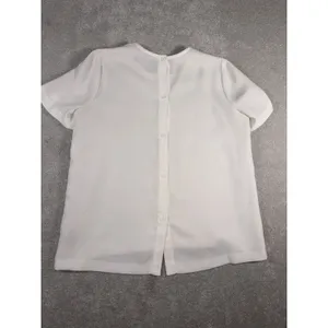 madewell realxed fit back button detail small oversized blouse White Small thumbnail 6