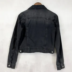 Free People Women Denim Jacket XS Black Grunge‎ Indie Rock Trucker Western Urban thumbnail 4
