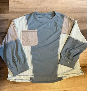 Boutique Blue Long Sleeve Top thumbnail 1