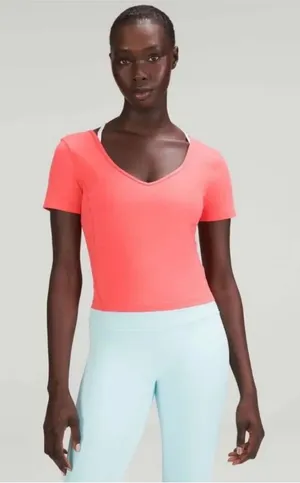 Lululemon raspberry coral align tee shirt thumbnail 1