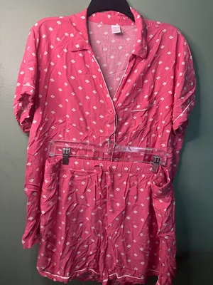 Liz Claiborne Women’s XL Pajama Set Pink Coquette Fairycore Lounge Shorts Set thumbnail 1