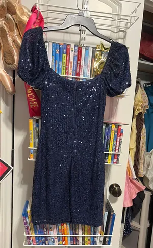 A short sparkly dark blue/navy Windsor dress. thumbnail 1