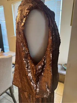 New TCEC boutique copper sequin party dress thumbnail 4