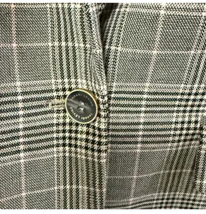 Tahari Arthur S. Levine Plaid Blazer - Grey/Pink Glen Check - Size 4 thumbnail 4