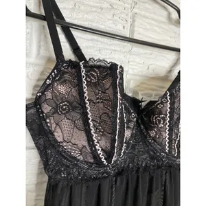 Cassandra Intimates Babydoll Women‎ M Black NWT Lace Mesh Underwire 999562 thumbnail 2