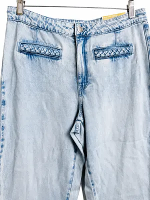 NWT Michael Kors Selma High Rise Crop Wide Leg Jeans Light Wash Size 10 thumbnail 3