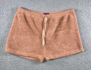 Sherpa Fleece Loungewear Shorts Women XL‎ Drawstring Cozy Soft thumbnail 1