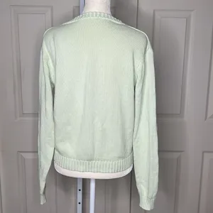 Brandy Melville Leigh Mint Green Ribbed V-Neck Sweater NWT OS thumbnail 6