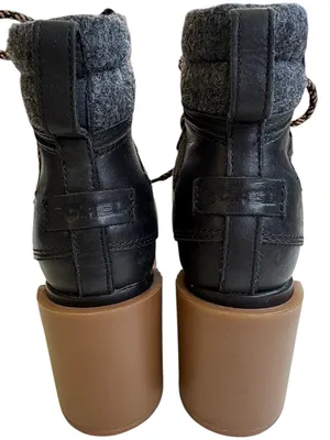 Like New Sorel Blake Lace-Up Heeled Boots Black Grey Size 6.5 thumbnail 7
