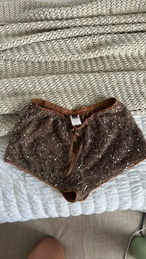 SheIn Brown Sequin Micro Short thumbnail 3