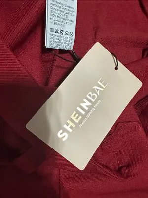 SHEINBAE is Red High-Rise Wide Leg Pants with Cuffed Hem thumbnail 2