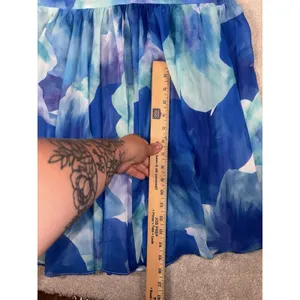 Here‎ Comes The Sun Sunni Low Back Midi Dress Floral Blue Xs Fit & Flare thumbnail 9